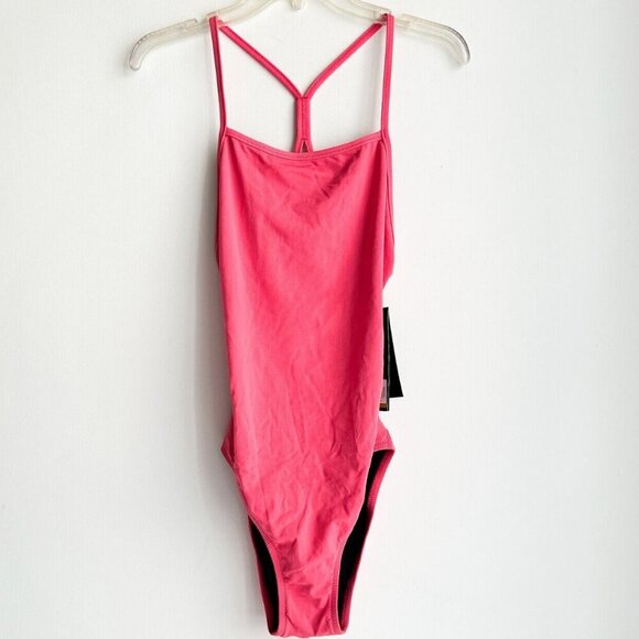 Speedo Performnce NWT Pink Low Back One Piece Swimsuit 14 - Picture 1 of 9